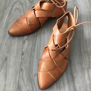 Free People Leather Sandals/Shoes (EU 36/US 6, almond)